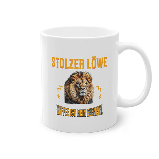 „Stolzer Löwe – Kaffee ist mein Element.“ Tasse - TassemitGeschmack